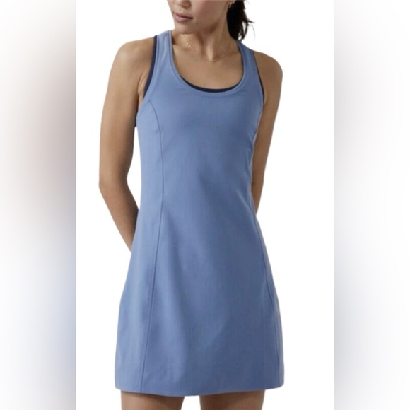 Athleta Dresses & Skirts - Athleta On My Way Racerback Tank Dress Blue Size L XL Athletic Travel 0078